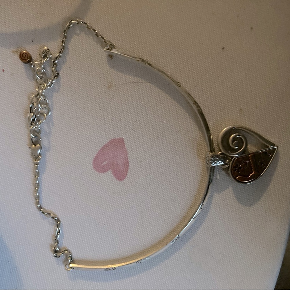 Brighton Silver and Gold Heart Pendant Bracelet